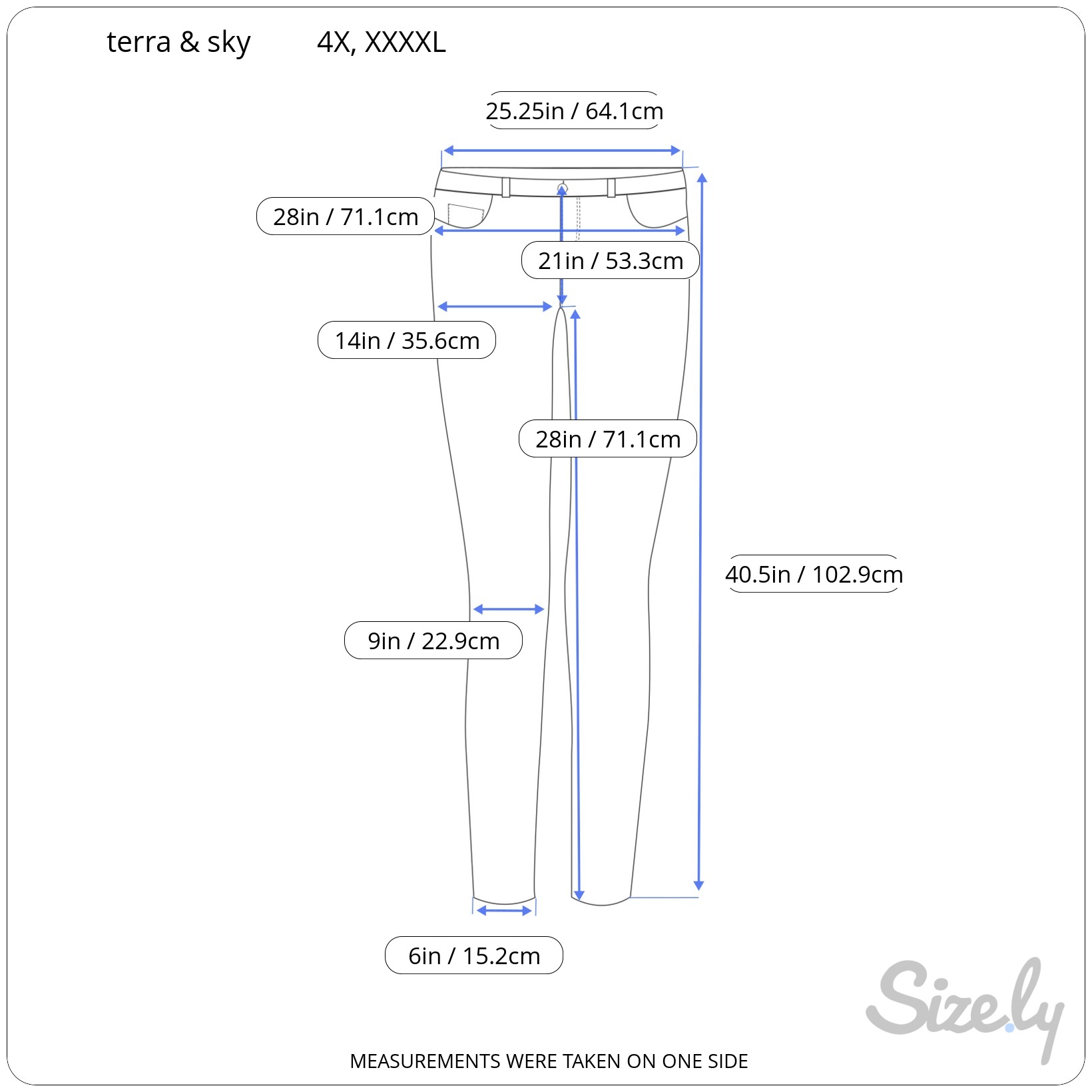 Terra & Sky Women Jeggings Plus 2X 3X or 4X Blue Floral Tummy Control